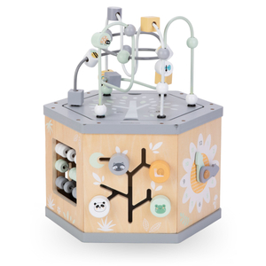 Interaktív 7 az 1-ben fából készült oktató kocka - motoros hurok