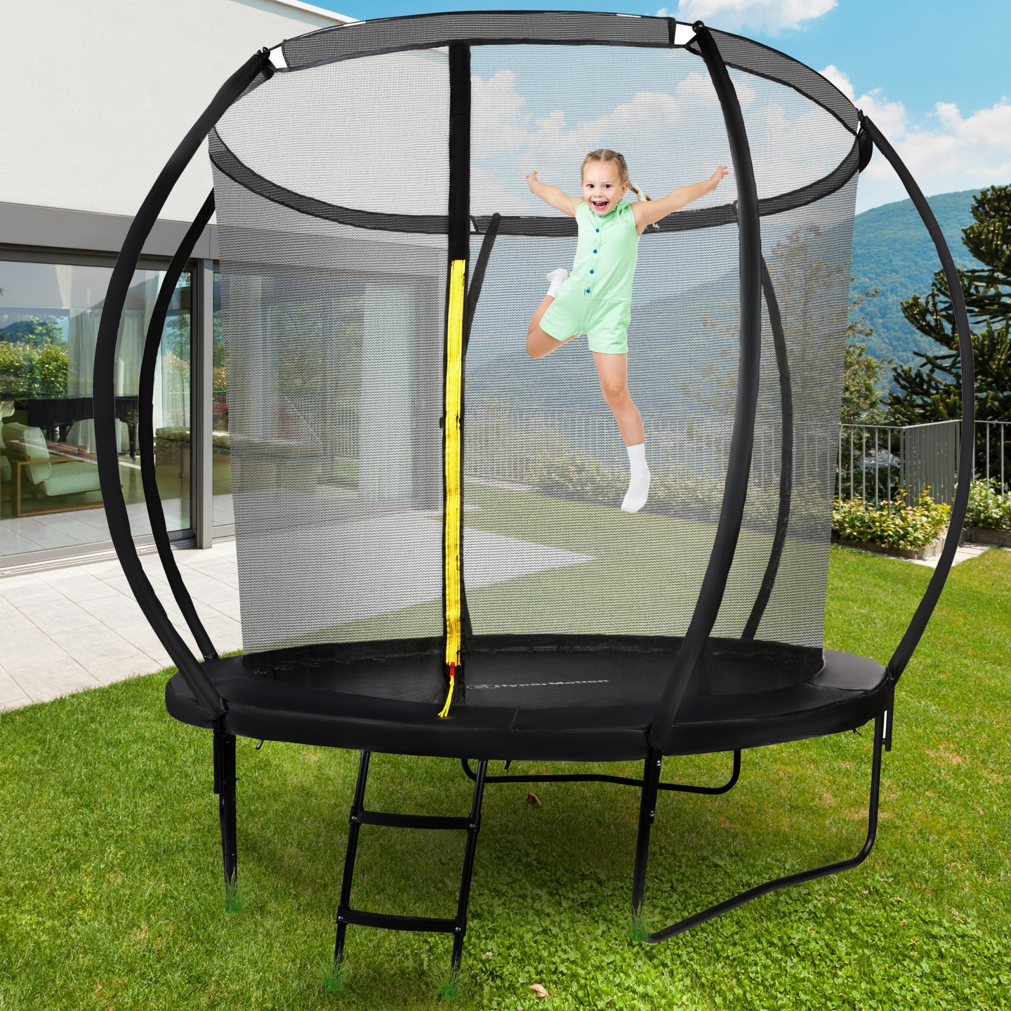 HyperMotion gyermek kerti trambulin - 244 cm 8FT - létrával és belső hálóval - otthonra és kertre