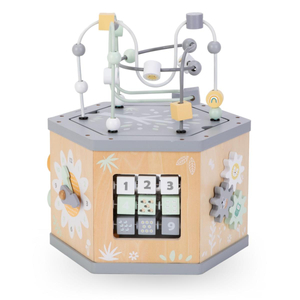 Fából készült interaktív oktatási kocka 7 az 1-ben - motorhurok