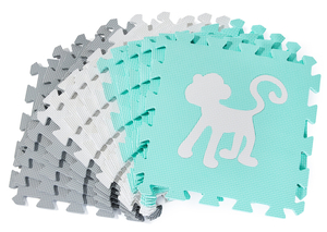 XL habszőnyeg 150 x 150 x 1cm szegéllyel - EVA hab - menta színű