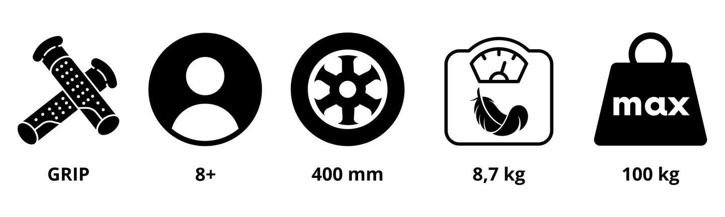 Városi roller Hypermotion RUNKIE 16'' (40 cm) felfújható kerekekkel