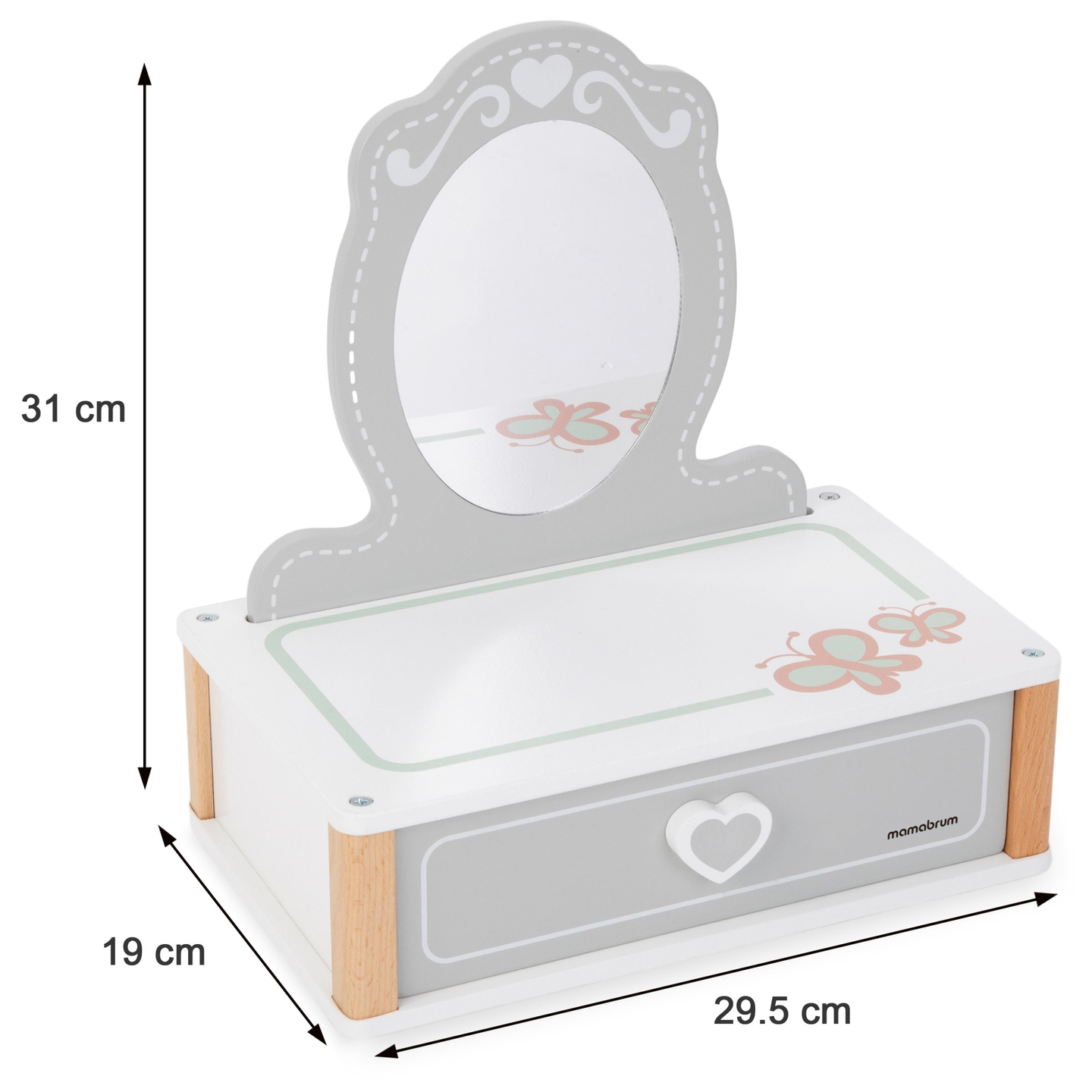 Fából készült gyermek öltözőasztal kiegészítőkkel