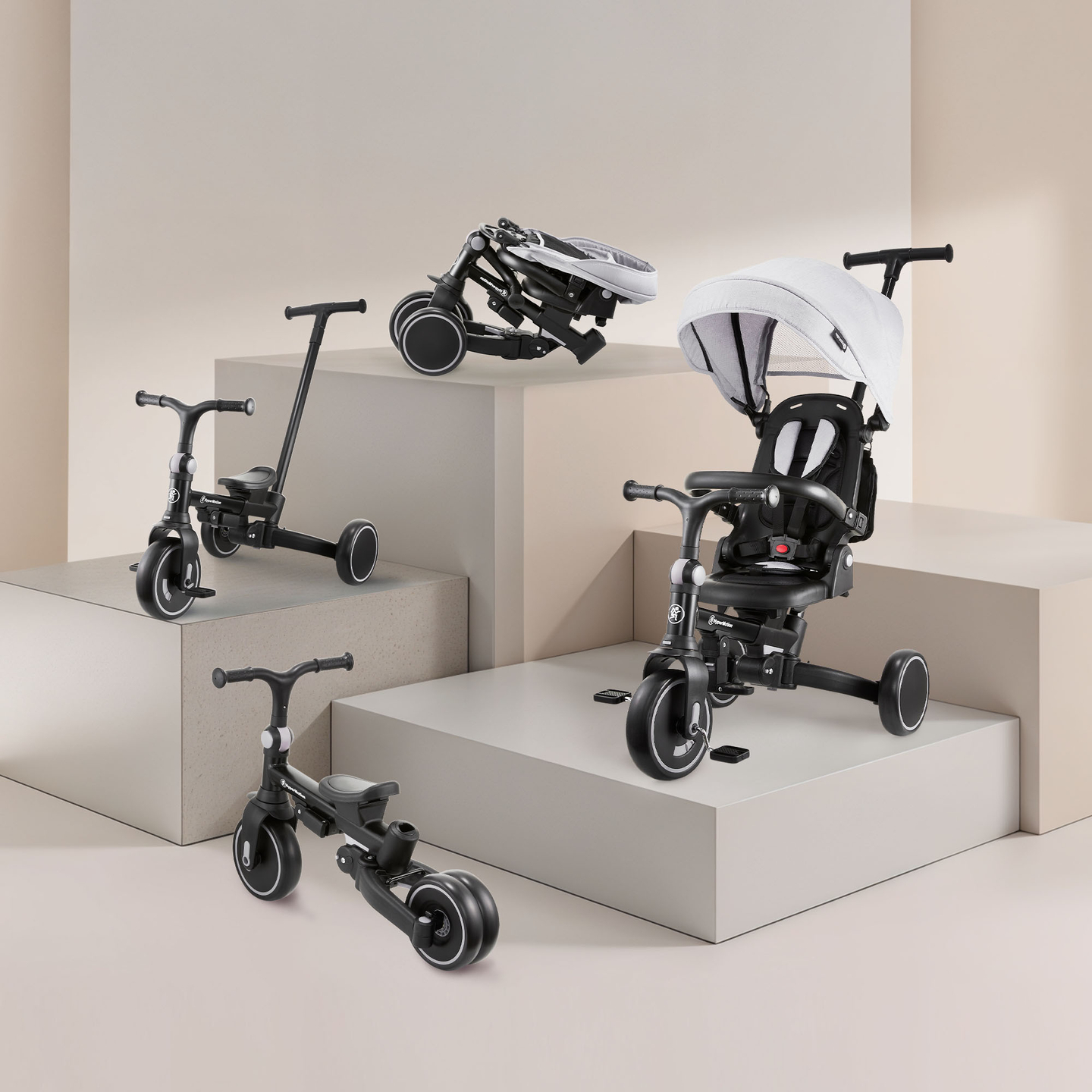 8in1 multifunkciós tricikli TOBI FOREST - szürke