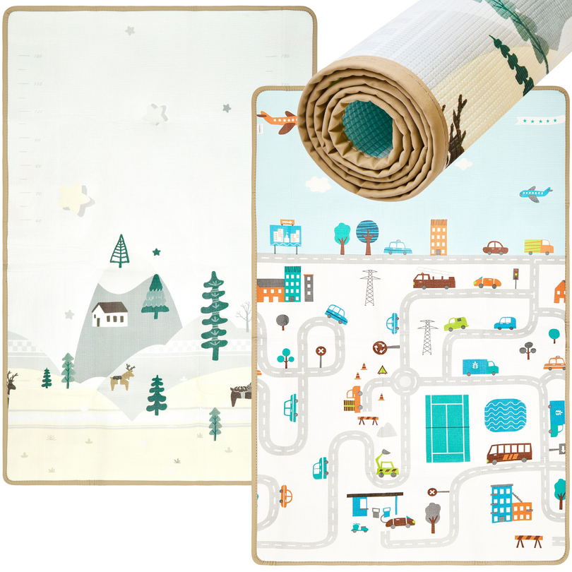 Kétoldalas habszőnyeg - mesés ország / téli kisváros