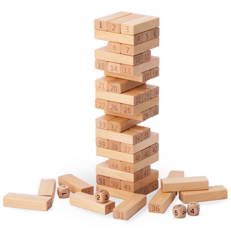 Blokkok - fából készült árkád játék Torony - Számok