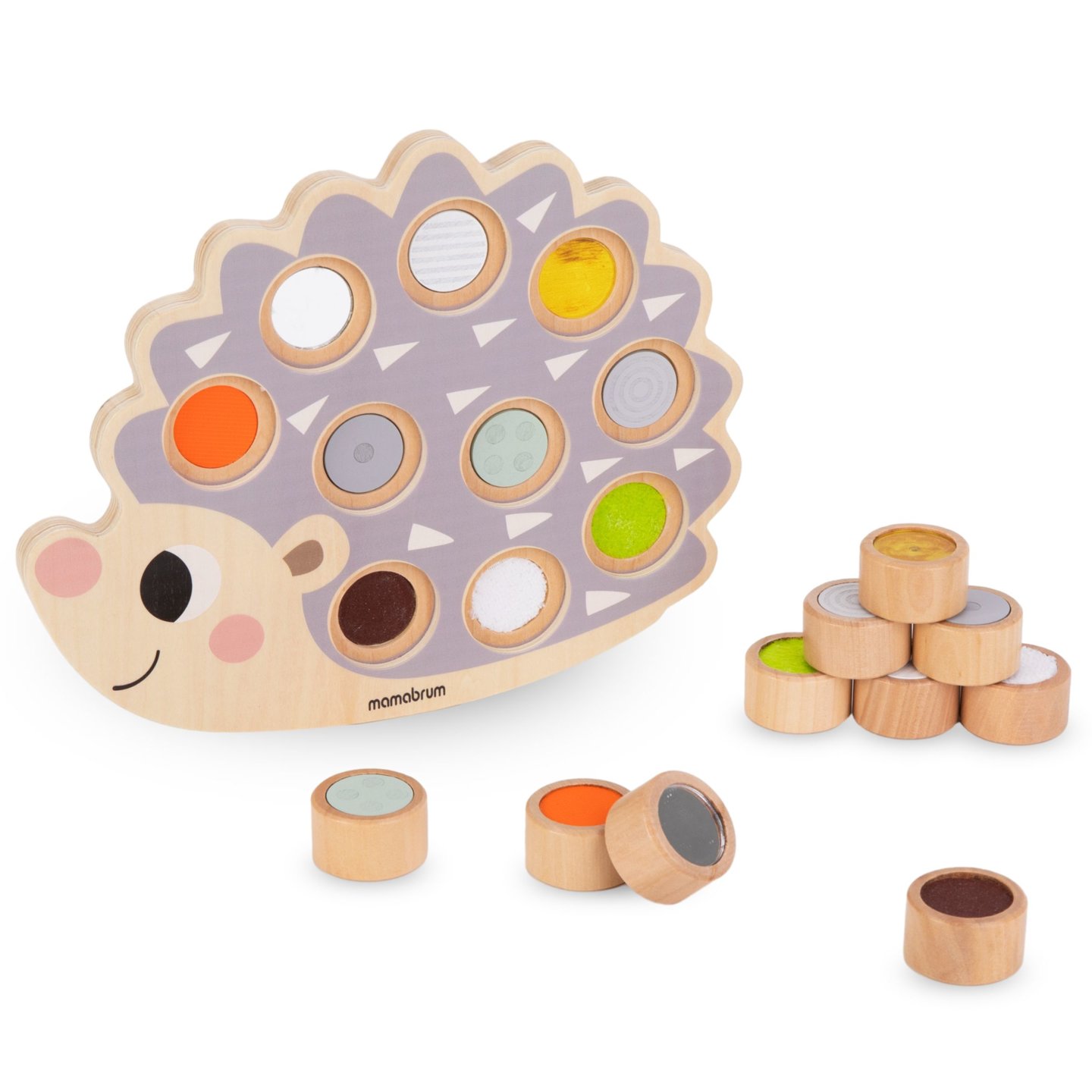 Fából készült süni - Montessori szenzoros puzzle